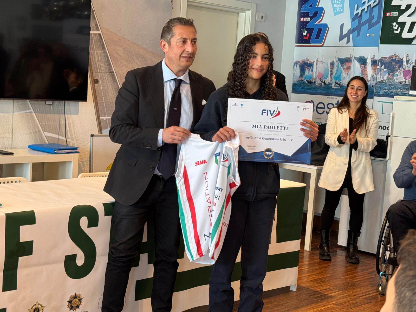 NEXT GENERATION U16: MIA PAOLETTI E KILIAN BREDA DEL CLUB VELA PORTOCIVITANOVA TRA I PREMIATI DALLA FEDERVELA